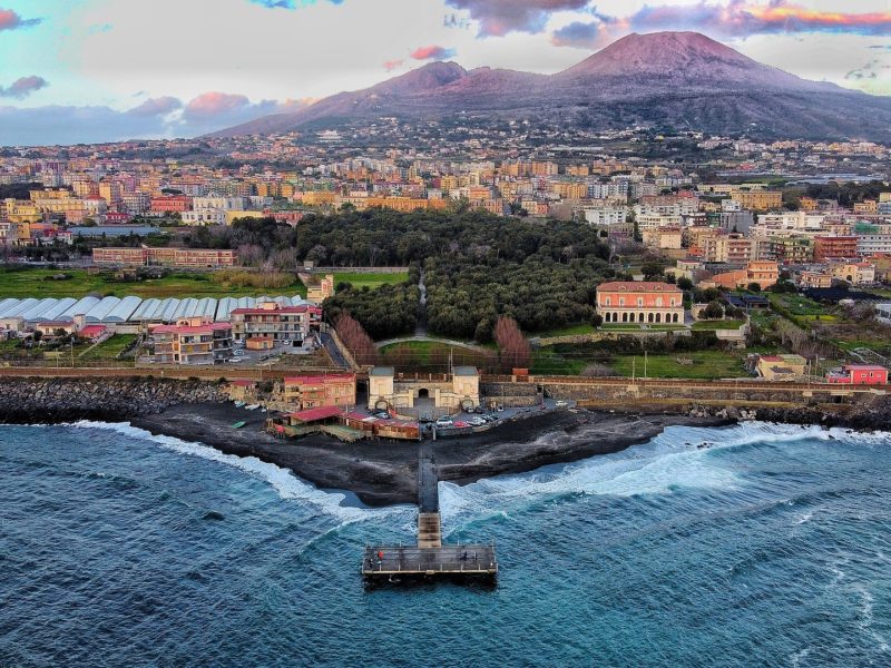 Naples with Mount Vesuvius in the background